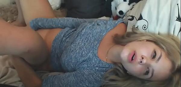  Gorgeous Blonde Camgirl With Cute Tits Masturbating